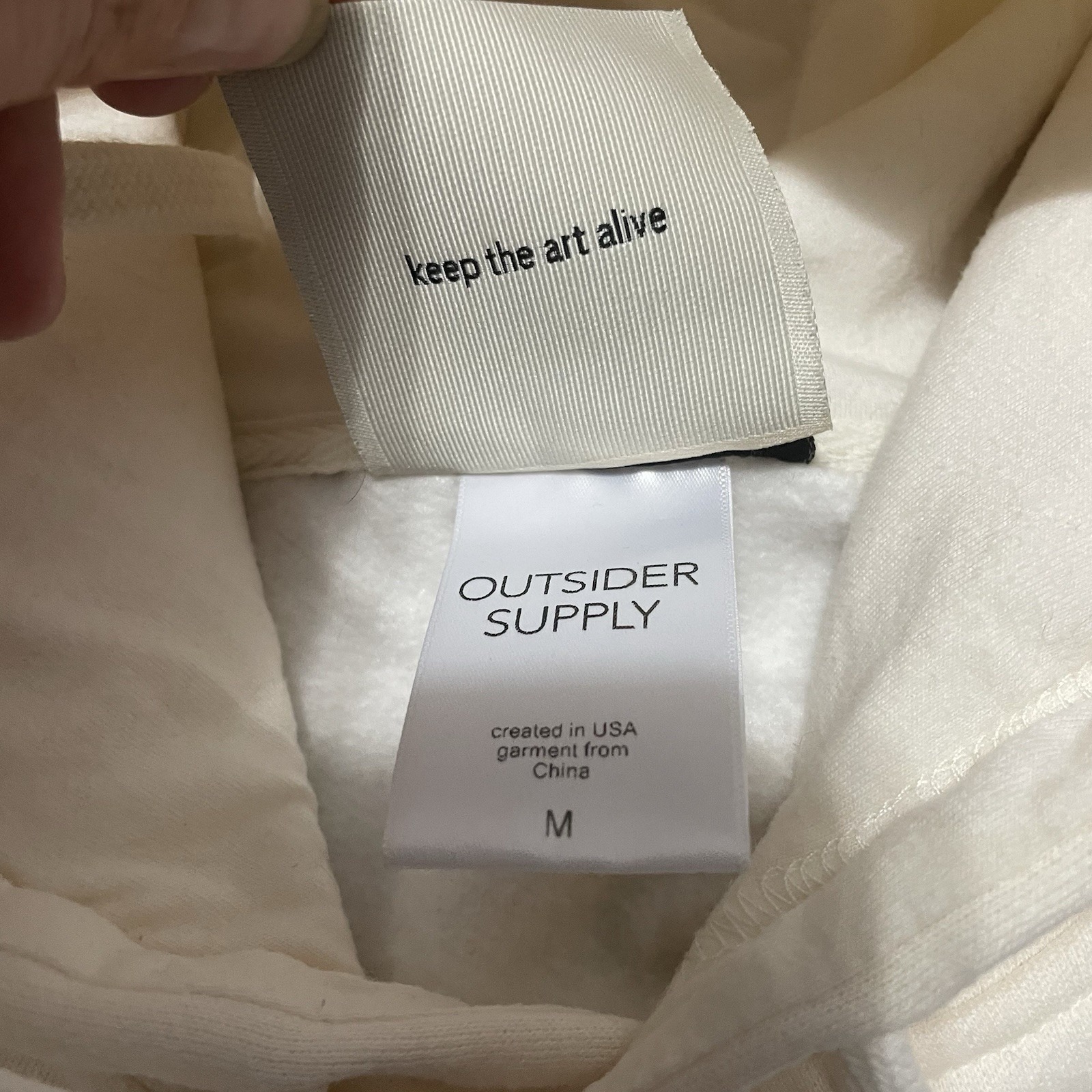 Outsider Supply Coronation Organic Heavyweight Hoodie Art Ivory Size M $180 — image 5 of 8